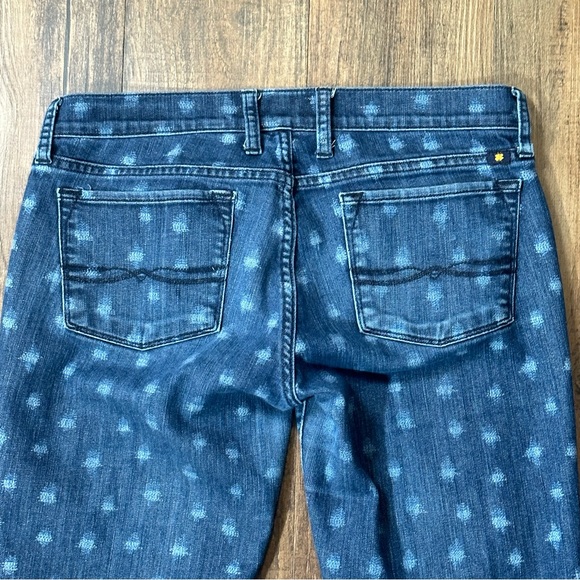 LUCKY BRAND CHARLIE SKINNY Low Rise Ikat Dot Pattern Ankle Jeans 6 / 28 - Picture 7 of 10
